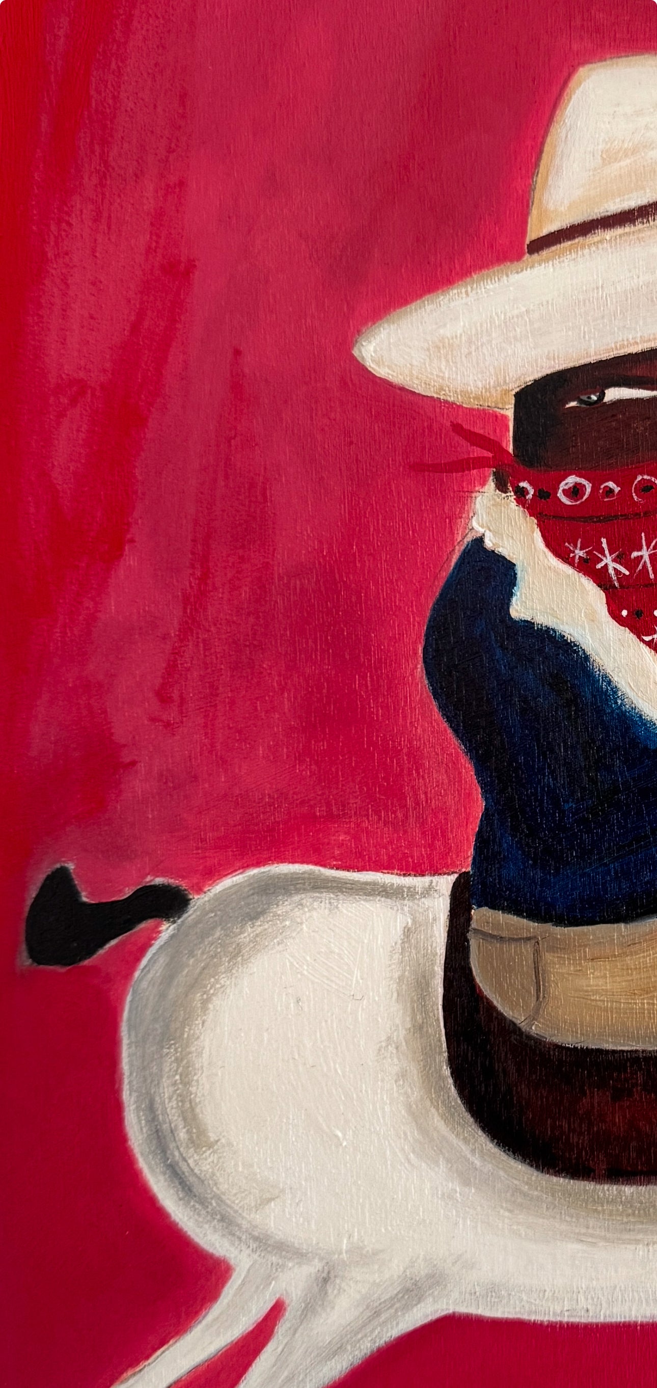 Cowboy on his white horse